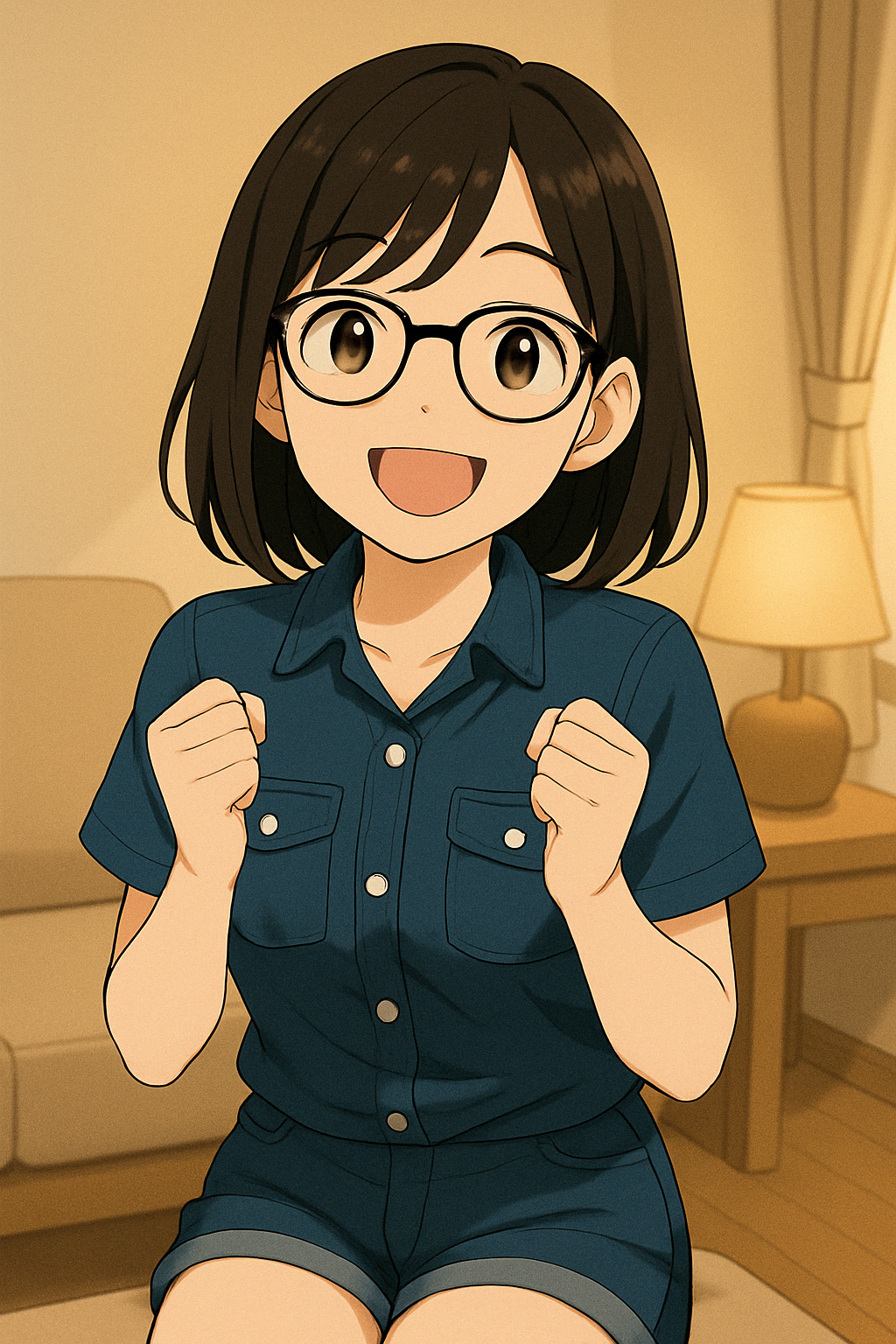 衣類の梱包に挑戦するユイ