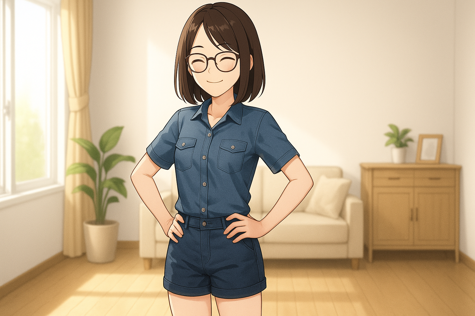 軽やかな足取りで帰るユイ「また一歩スッキリできた~♪」みたいなイメージ