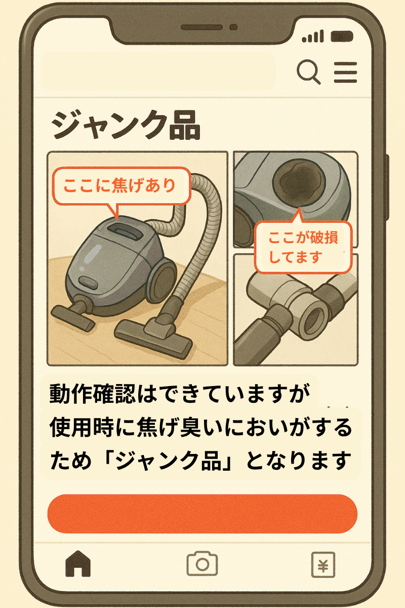 メルカリの出品画面風UIをイメージしたイラスト